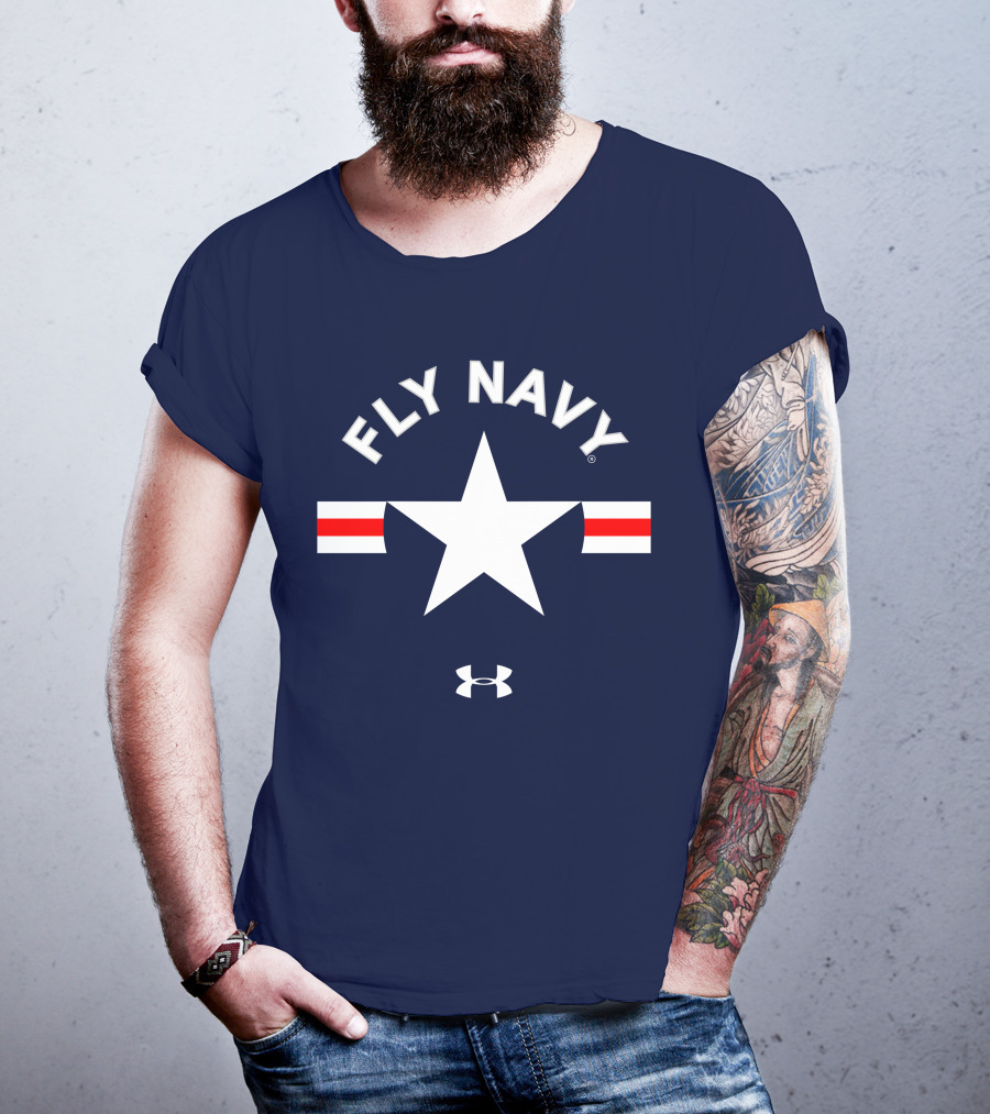 FLY NAVY Under Armour White Star Red Stripes T-Shirt