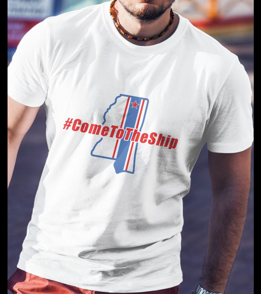 ComeToTheShip Mississippi Map Red Star Stripes T-Shirt