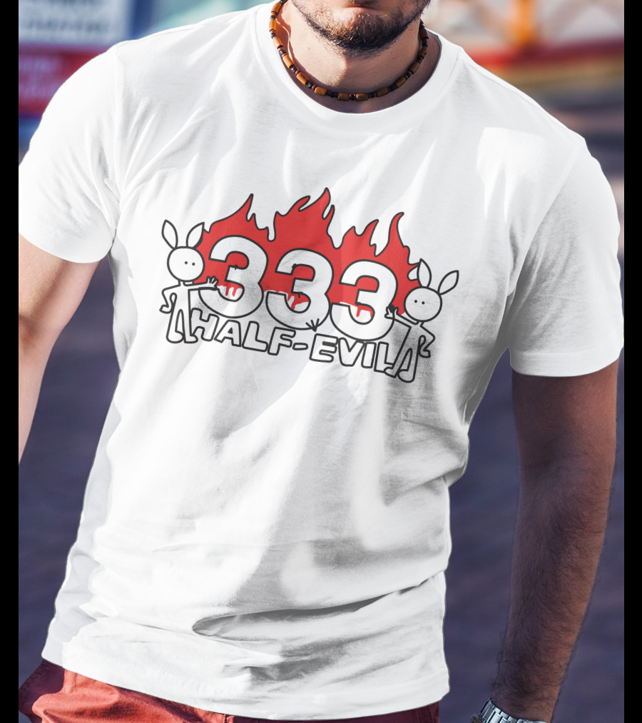 333 Half Evil Flame Bunny T-Shirt