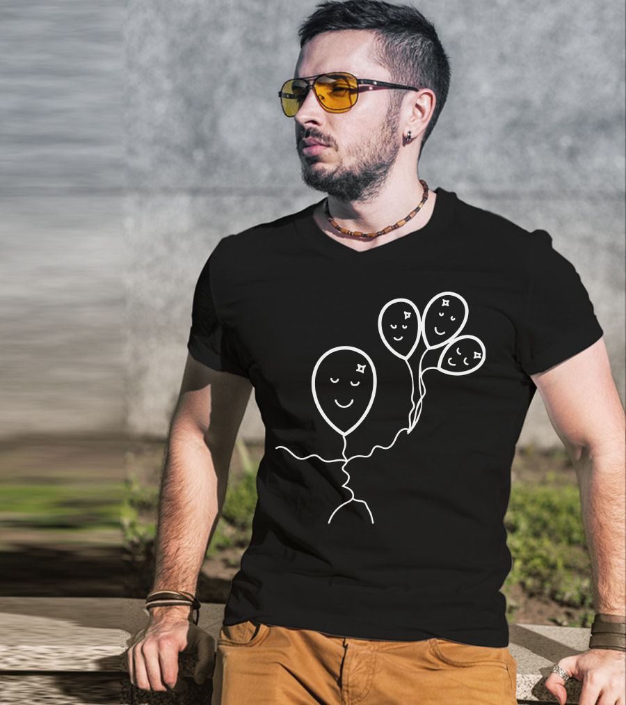 Scribbuls Happy Balloon Faces Collection T-Shirt
