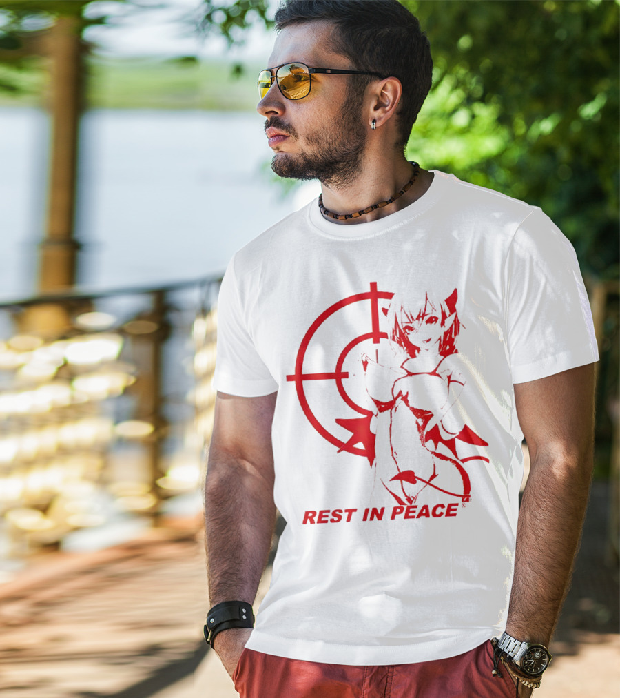 REST IN PEACE Drippin So Pretty Merch Anime Character Target Devil Horns Tail T-Shirt