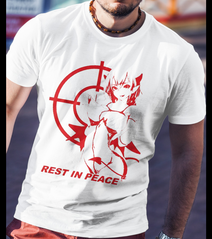 REST IN PEACE Drippin So Pretty Merch Anime Character Target Devil Horns Tail T-Shirt