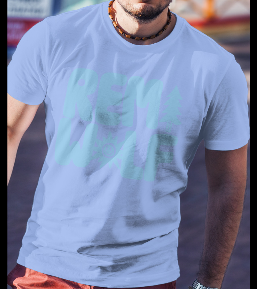 REM WOLF Pine Tree Sun Face T-Shirt