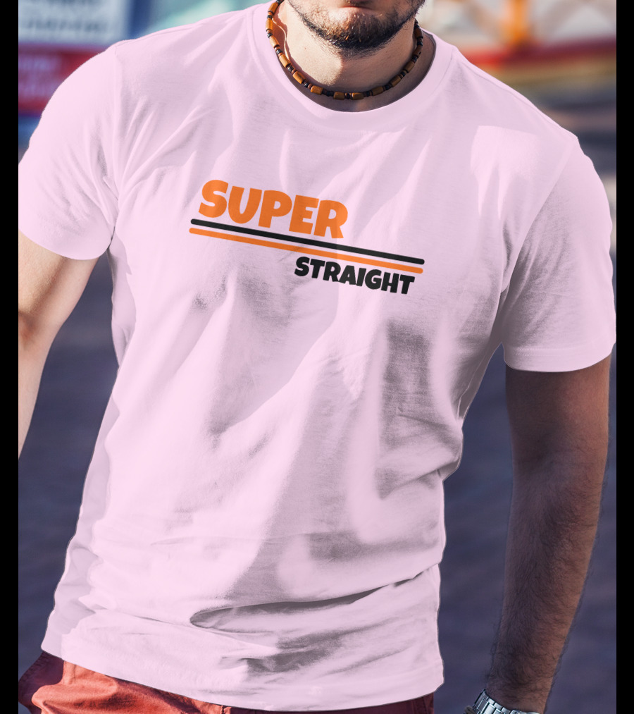 Super Straight Shop Pink Background T-Shirt