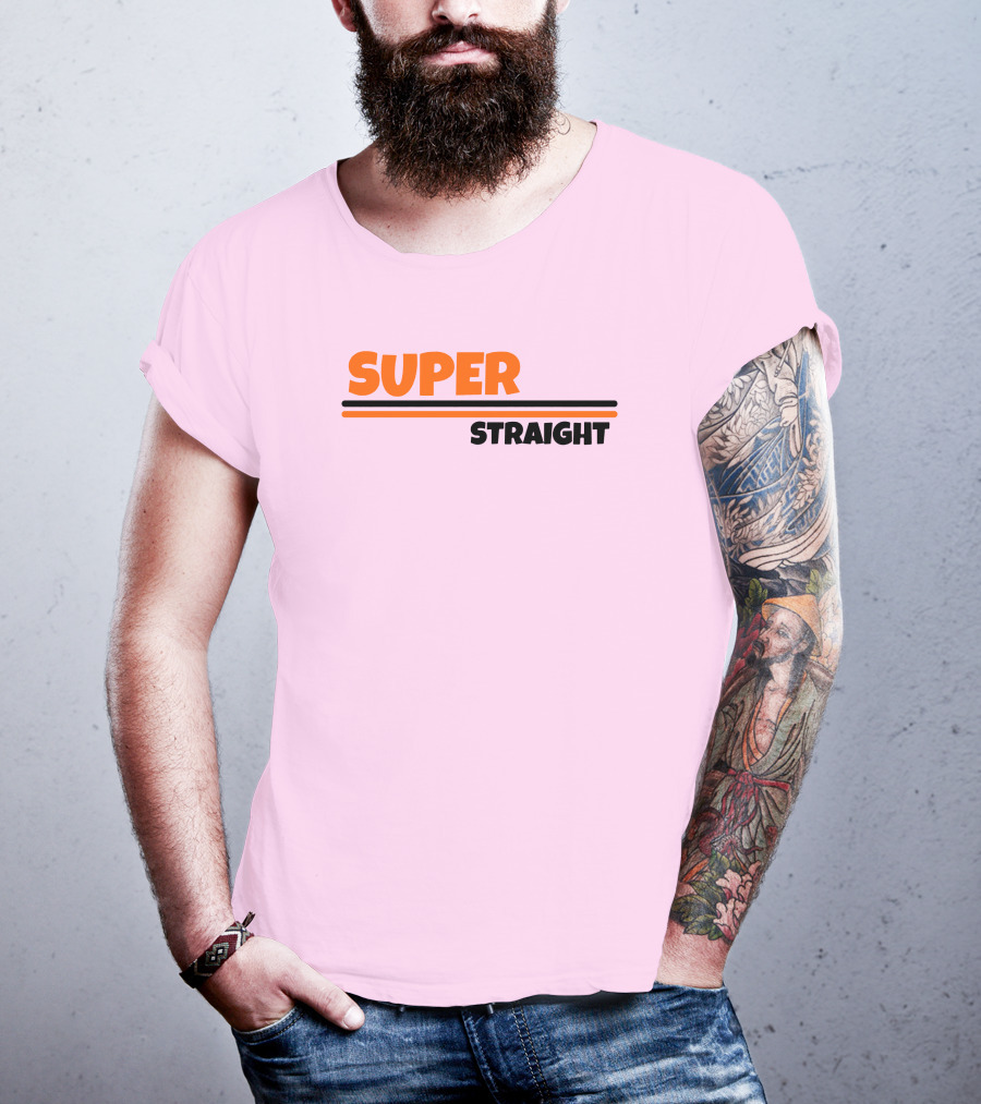 Super Straight Shop Pink Background T-Shirt