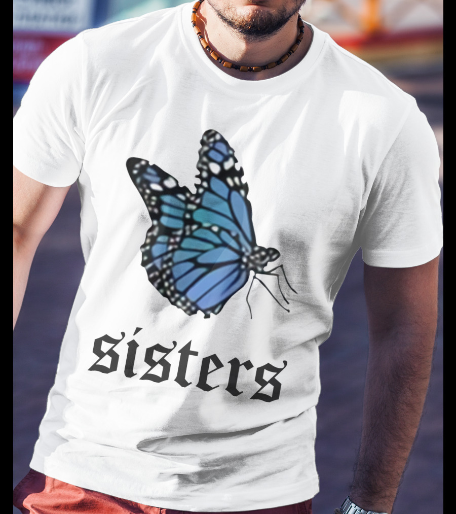 Sisters Blue Butterfly T-Shirt