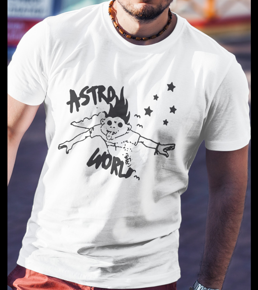 Astroworld Flying Character With Stars T-Shirt