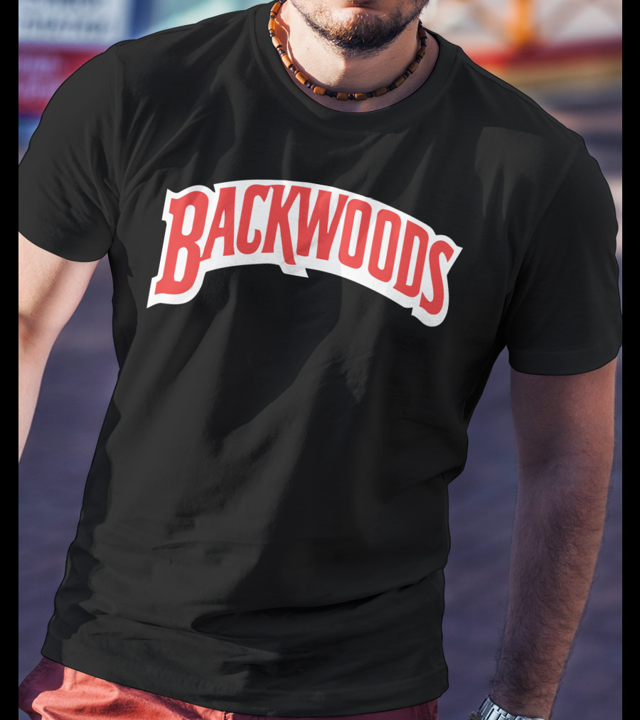 Backwoods Logo Red Arched Text T-Shirt