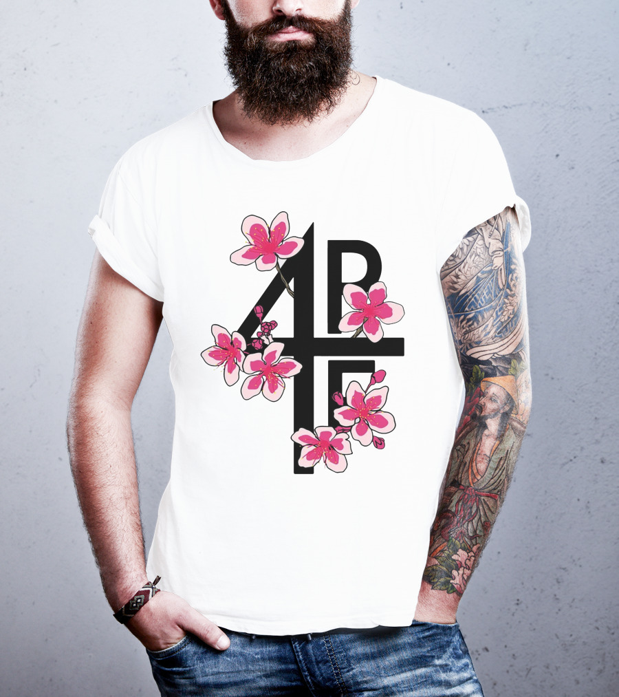 4PF Cherry Blossom Floral Motif T-Shirt