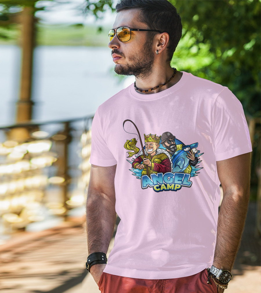 Angel Camp Fishing King And Blue Shark T-Shirt