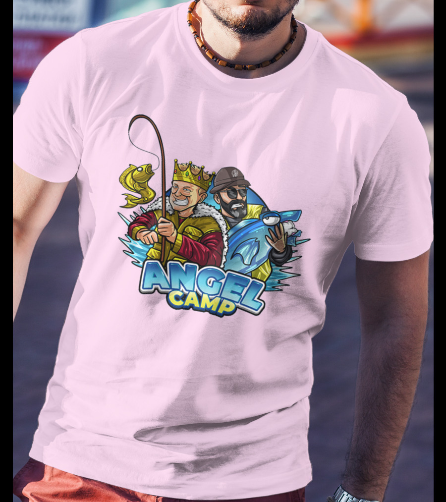 Angel Camp Fishing King And Blue Shark T-Shirt