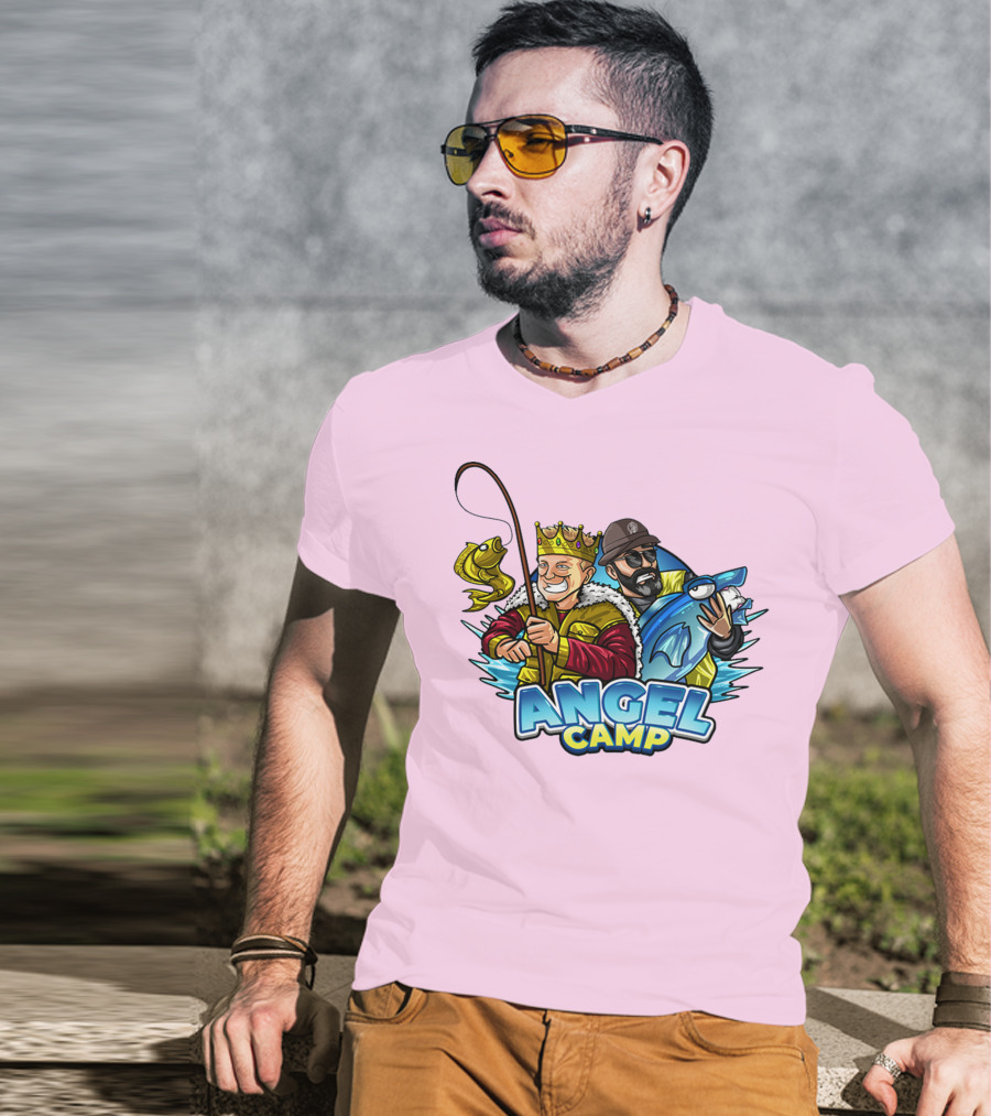 Angel Camp Fishing King And Blue Shark T-Shirt