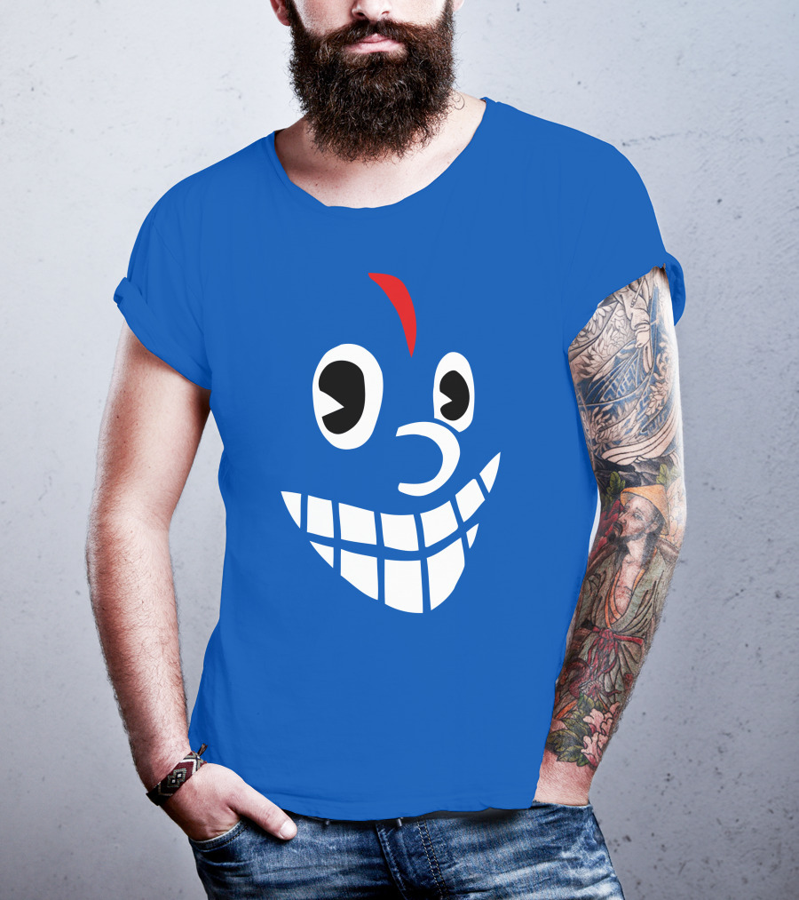 Lil Darkie Merch Blue Face Grin Red Accent T-Shirt