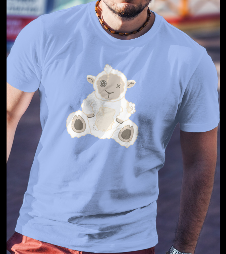 Captain Puffy Merch Sheep Plush Button Eye Patchwork T-Shirt