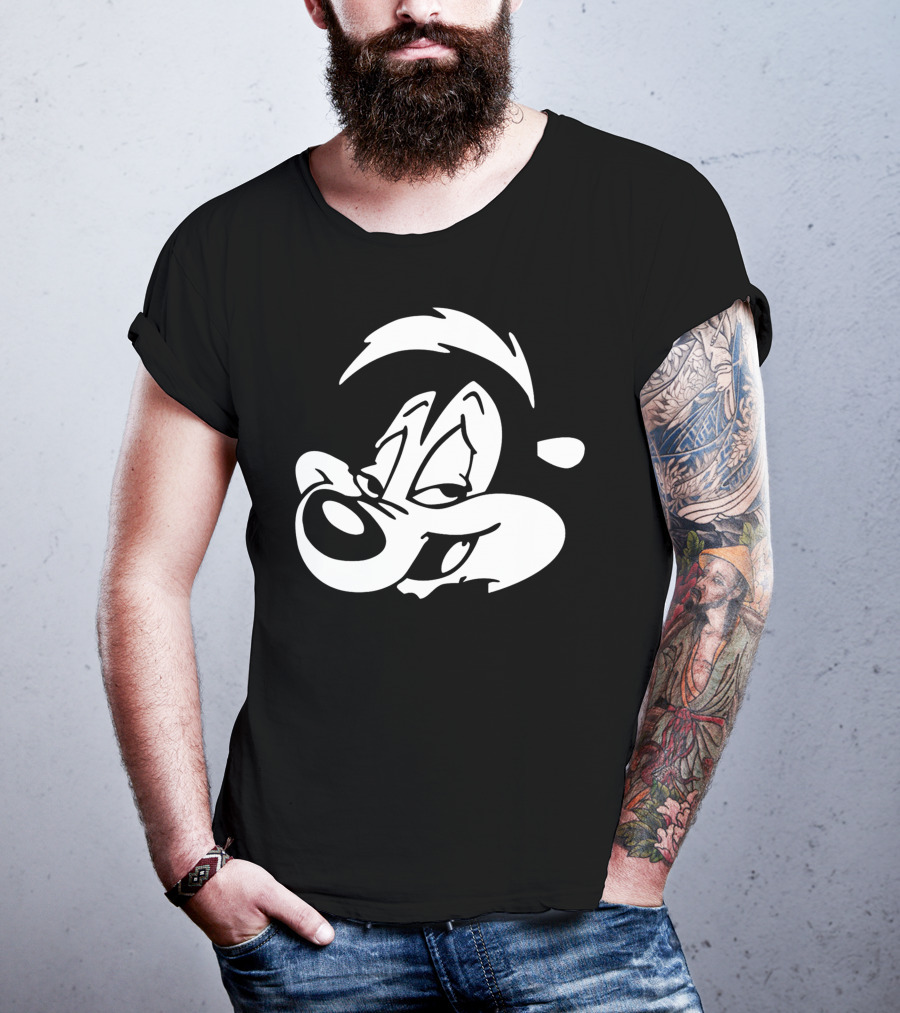 Pepe Le Pew Iconic Black And White Cartoon Character Image T-Shirt