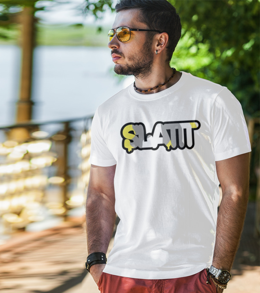 SLATT Graffiti Drip Bold Block Letters T-Shirt