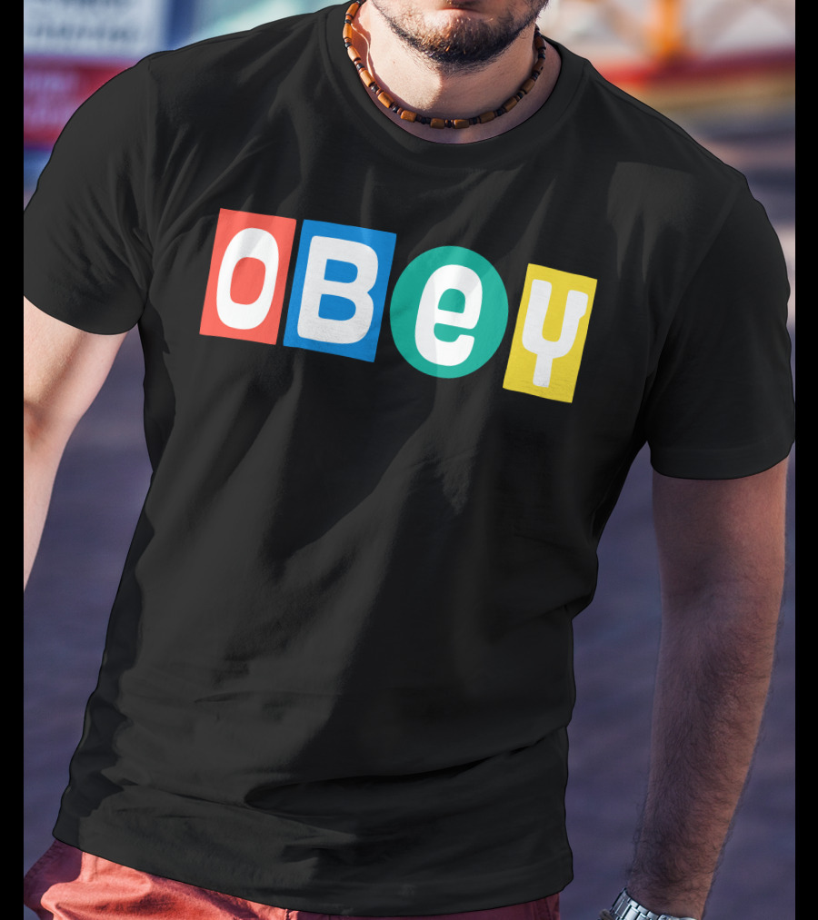 OBEY In Colorful Block Letters T-Shirt