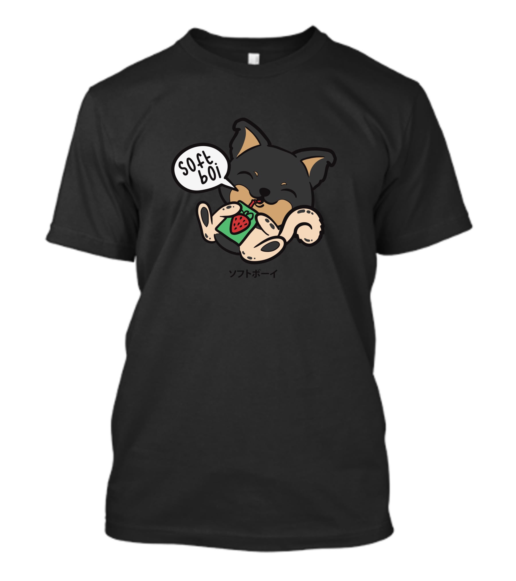 Soft Boi Crankgameplays Merch Spencer Dog Strawberry Drink Japan Text T-Shirt