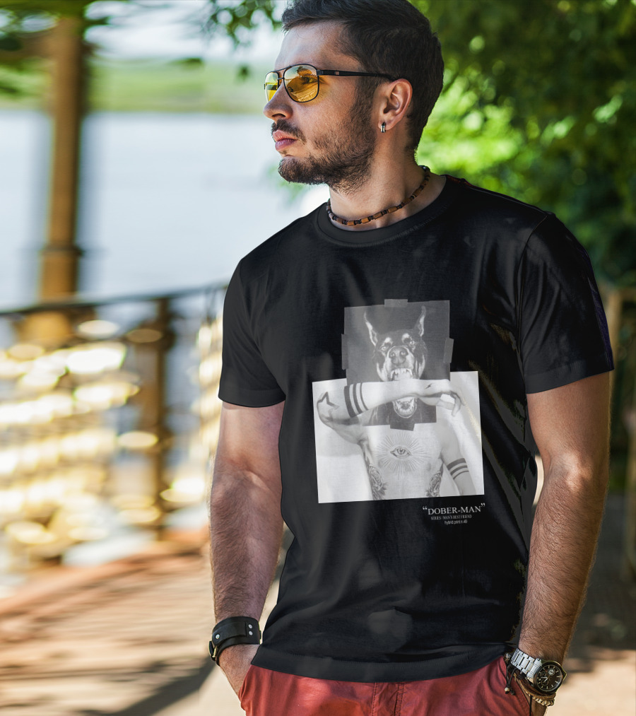 Neil Barrett Dober-Man Sirius Man’s Best Friend Hybrid Print 49 T-Shirt