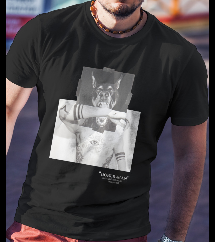 Neil Barrett Dober-Man Sirius Man’s Best Friend Hybrid Print 49 T-Shirt