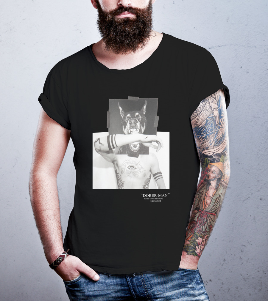 Neil Barrett Dober-Man Sirius Man’s Best Friend Hybrid Print 49 T-Shirt