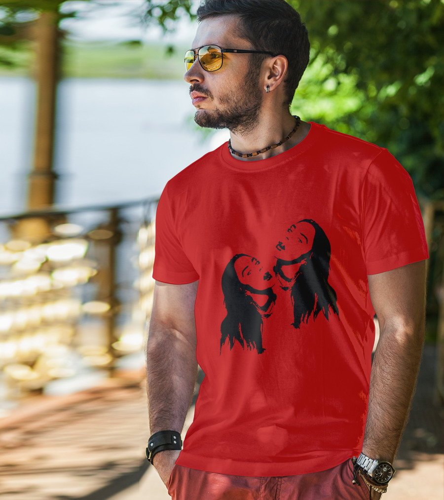 Billie Eilish Merch Stay Home Red Double T-Shirt
