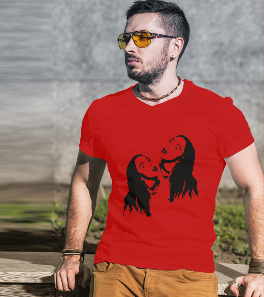Billie Eilish Merch Stay Home Red Double T-Shirt