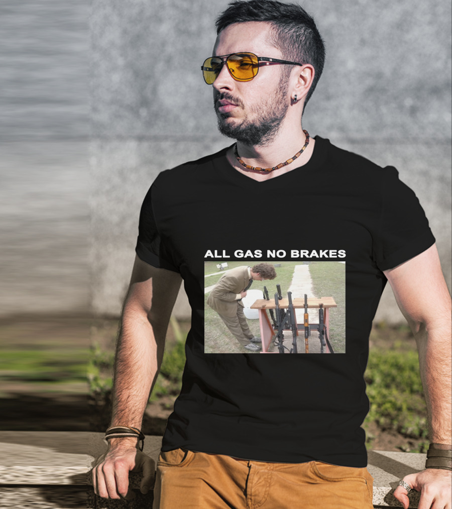 All Gas No Brakes Rifles Range Scene T-Shirt