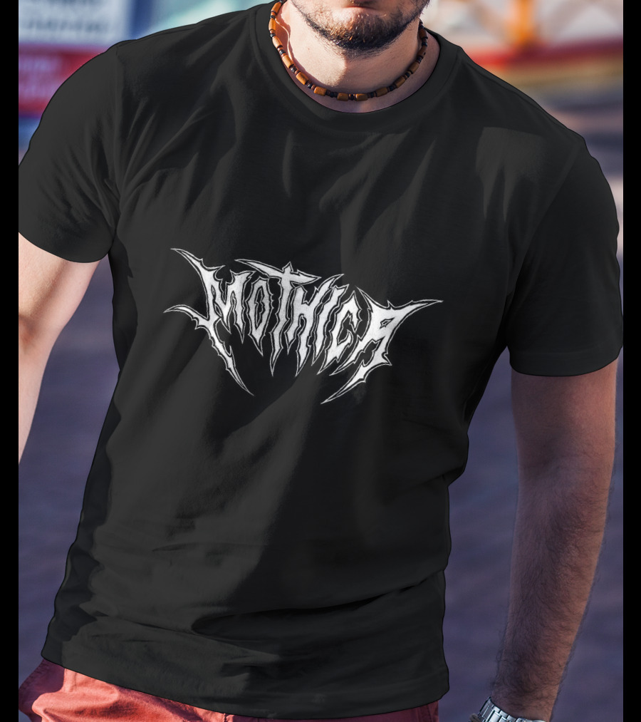 Mothica Logo Monochrome Text Style Mothica Merch T-Shirt