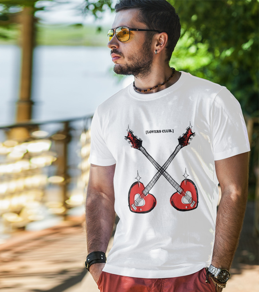 Lovers Club Crossed Heart Guitars T-Shirt