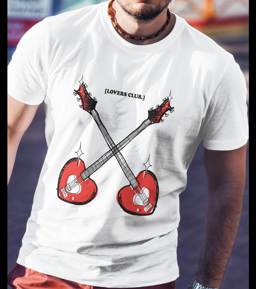 Lovers Club Crossed Heart Guitars T-Shirt