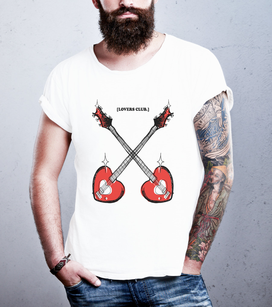 Lovers Club Crossed Heart Guitars T-Shirt
