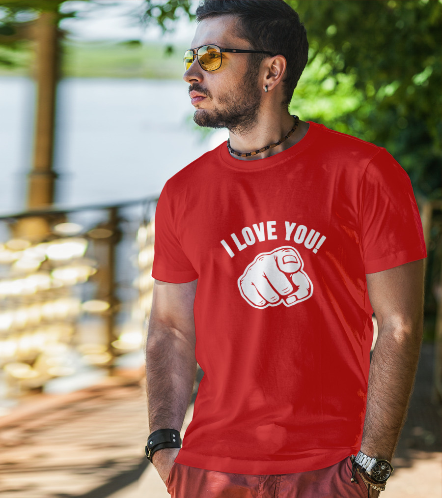 I Love You Fist Motif T-Shirt