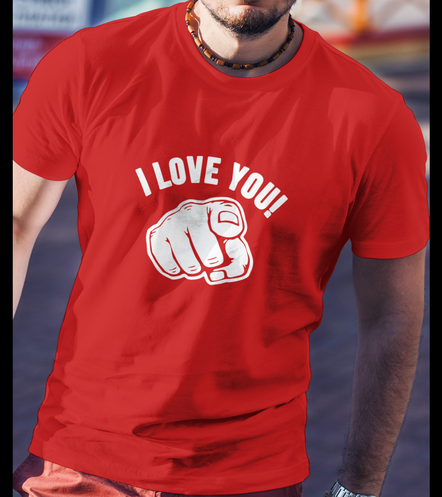 I Love You Fist Motif T-Shirt