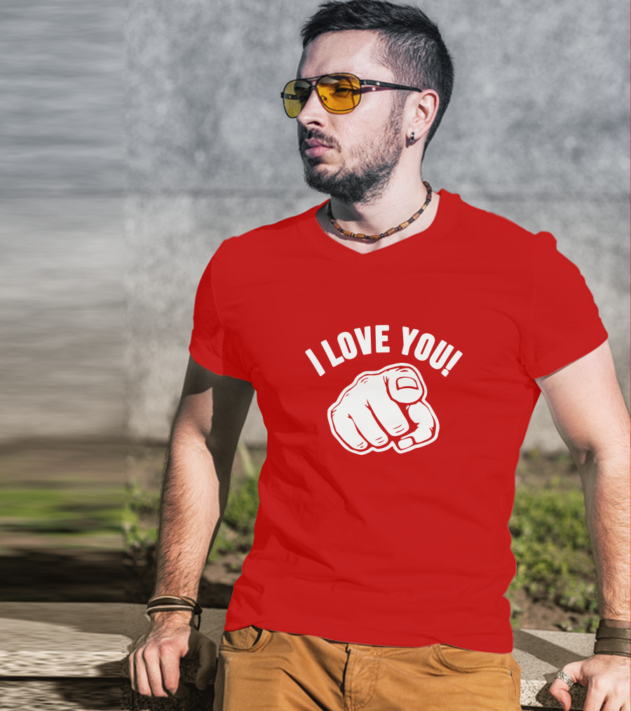 I Love You Fist Motif T-Shirt