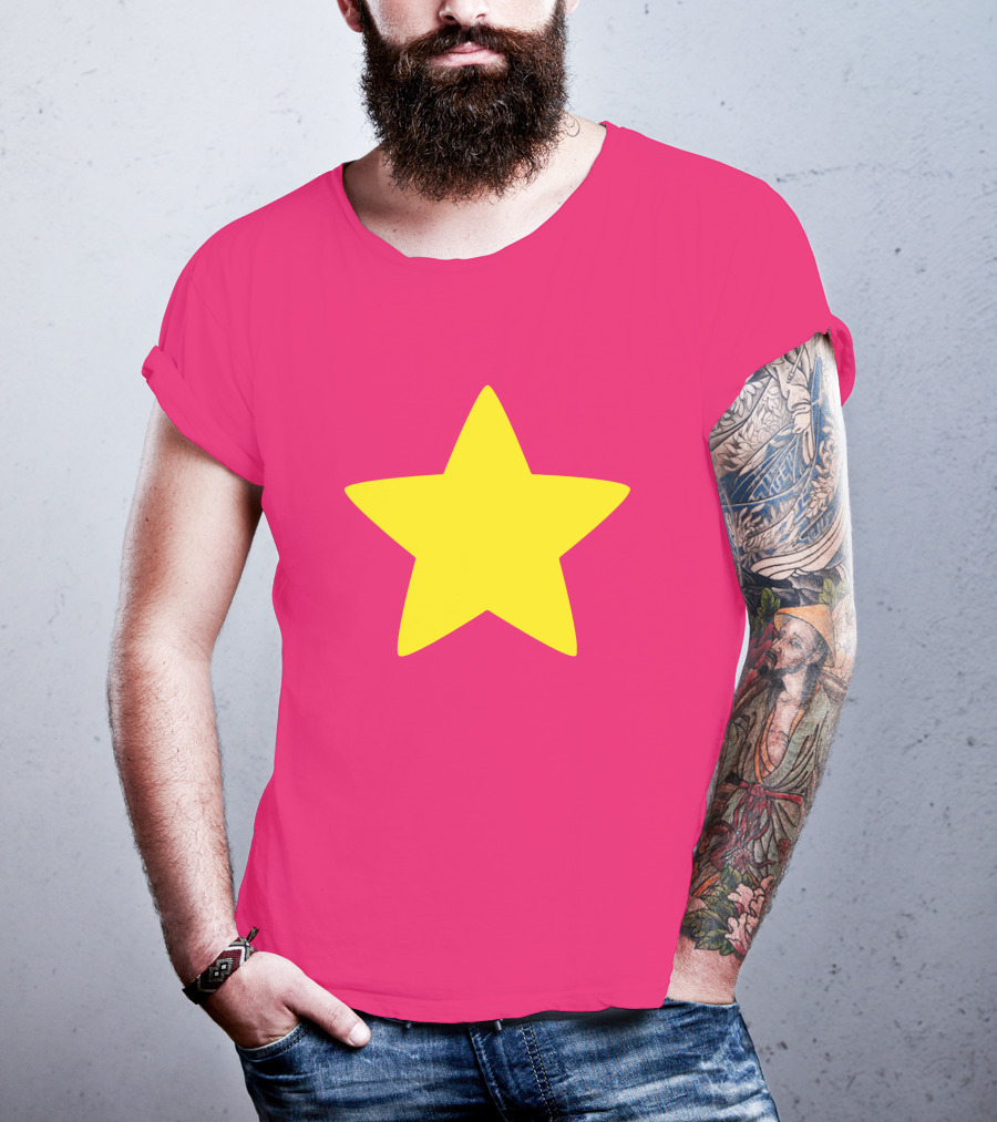 Steven Universe Yellow Star On Pink Background Cosplay T-Shirt