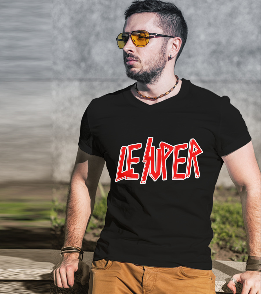 Rhest Ville Le Super Bold Red Typography T-Shirt