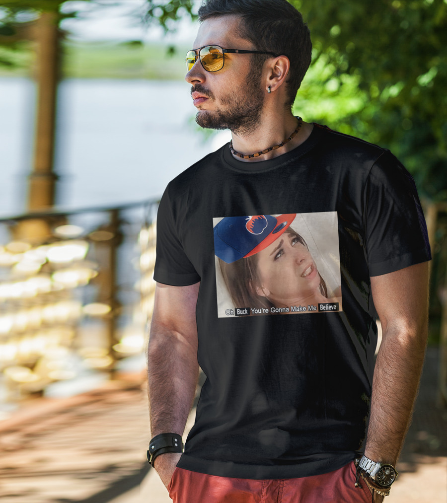 KFC Radio Oh Buck You're Gonna Make Me Believe Mets Hat Image T-Shirt