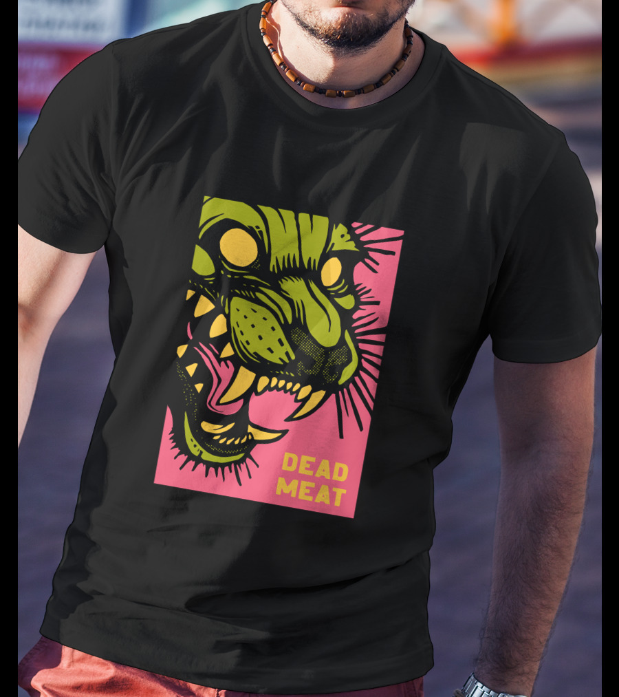 Stablercake Dead Meat Neon Tiger Face T-Shirt