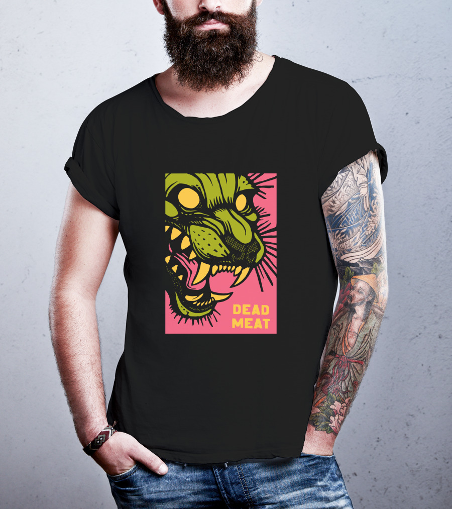 Stablercake Dead Meat Neon Tiger Face T-Shirt