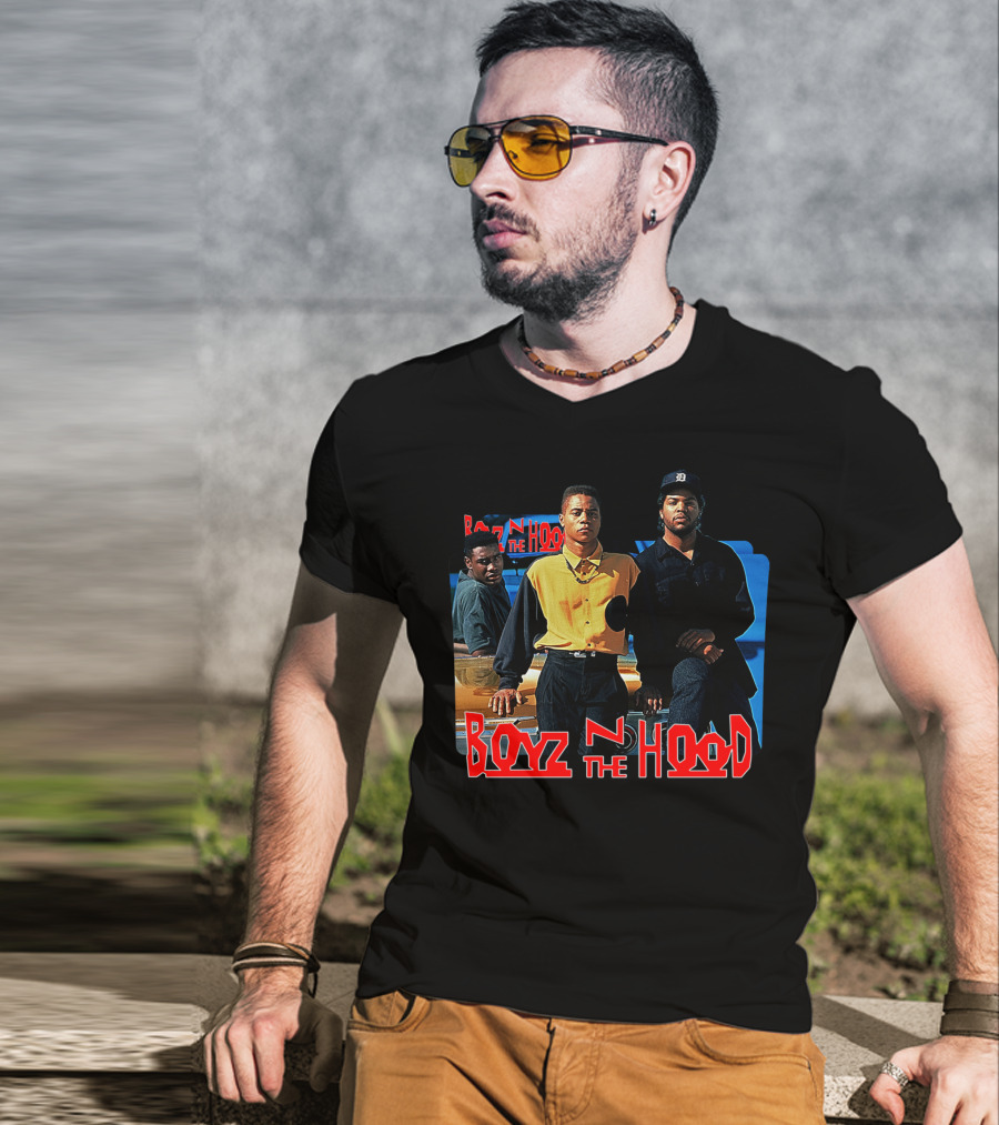 Boyz N The Hood Movie Characters Standing By Car T-Shirt