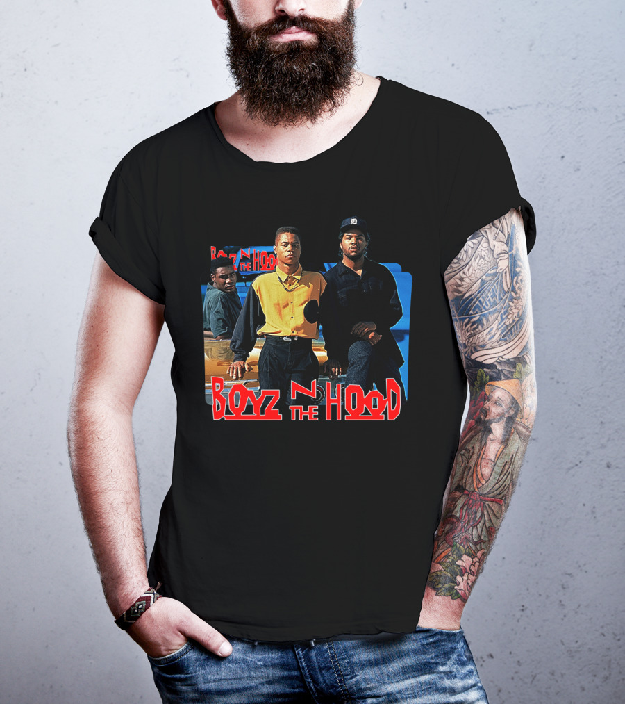 Boyz N The Hood Movie Characters Standing By Car T-Shirt