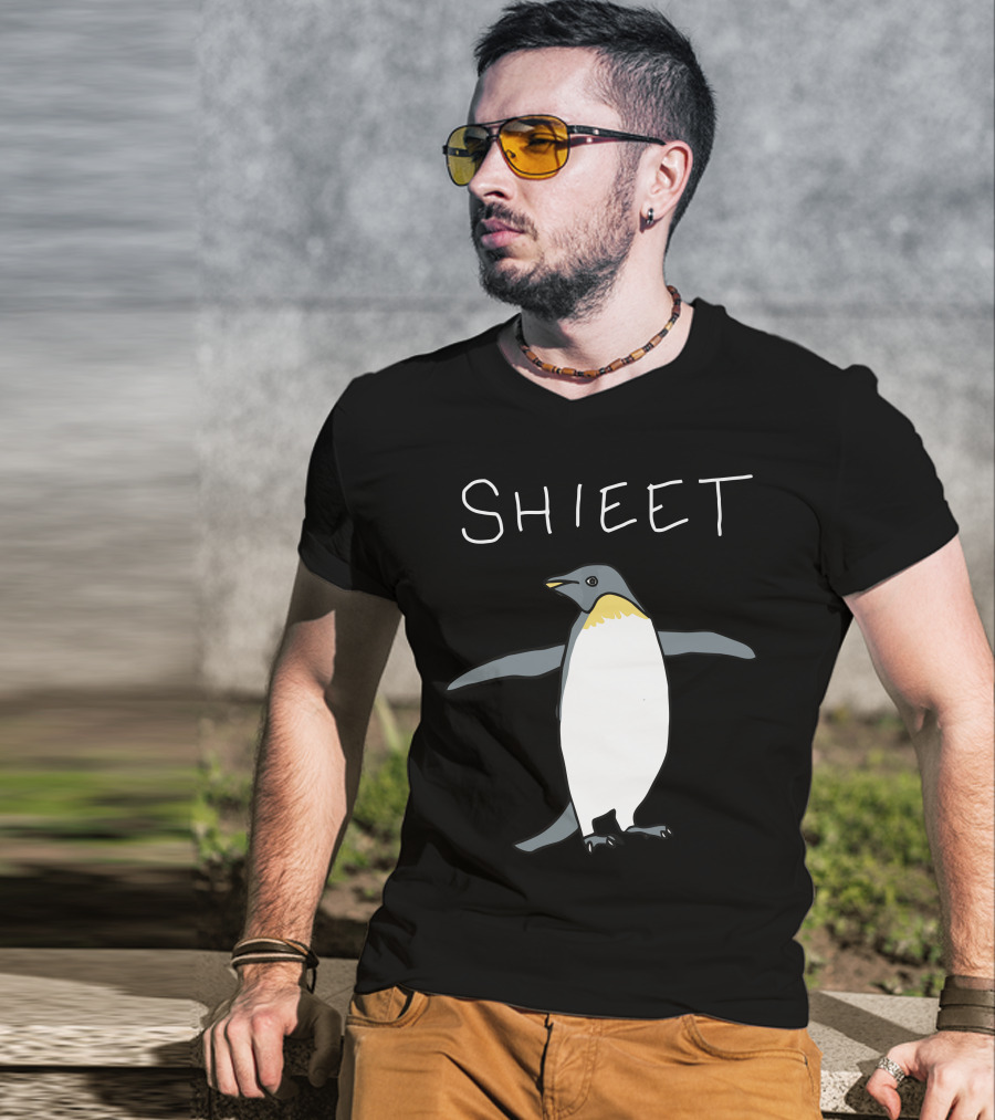 Shieet Penguin Drawing T-Shirt
