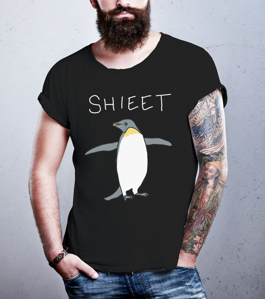 Shieet Penguin Drawing T-Shirt