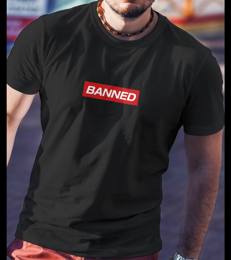 Banned Crank Gameplays Bold Red Block Text T-Shirt