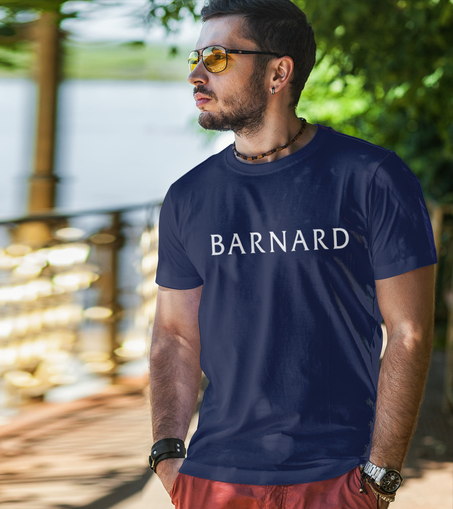 Barnard College Classic Block Text Logo Navy T-Shirt