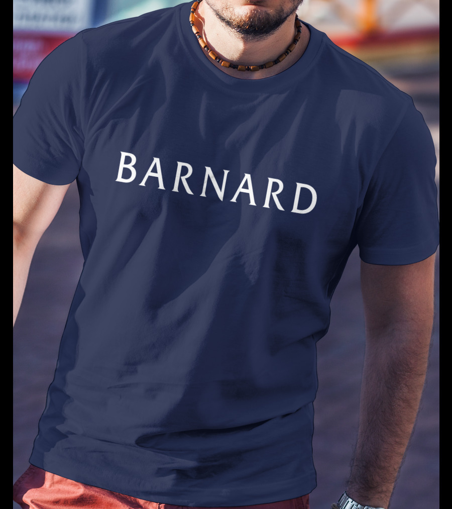 Barnard College Classic Block Text Logo Navy T-Shirt