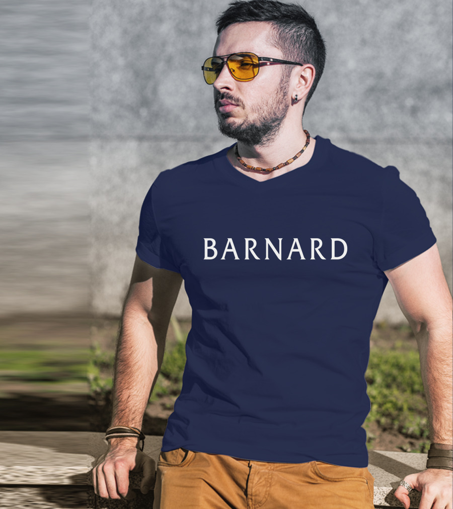 Barnard College Classic Block Text Logo Navy T-Shirt