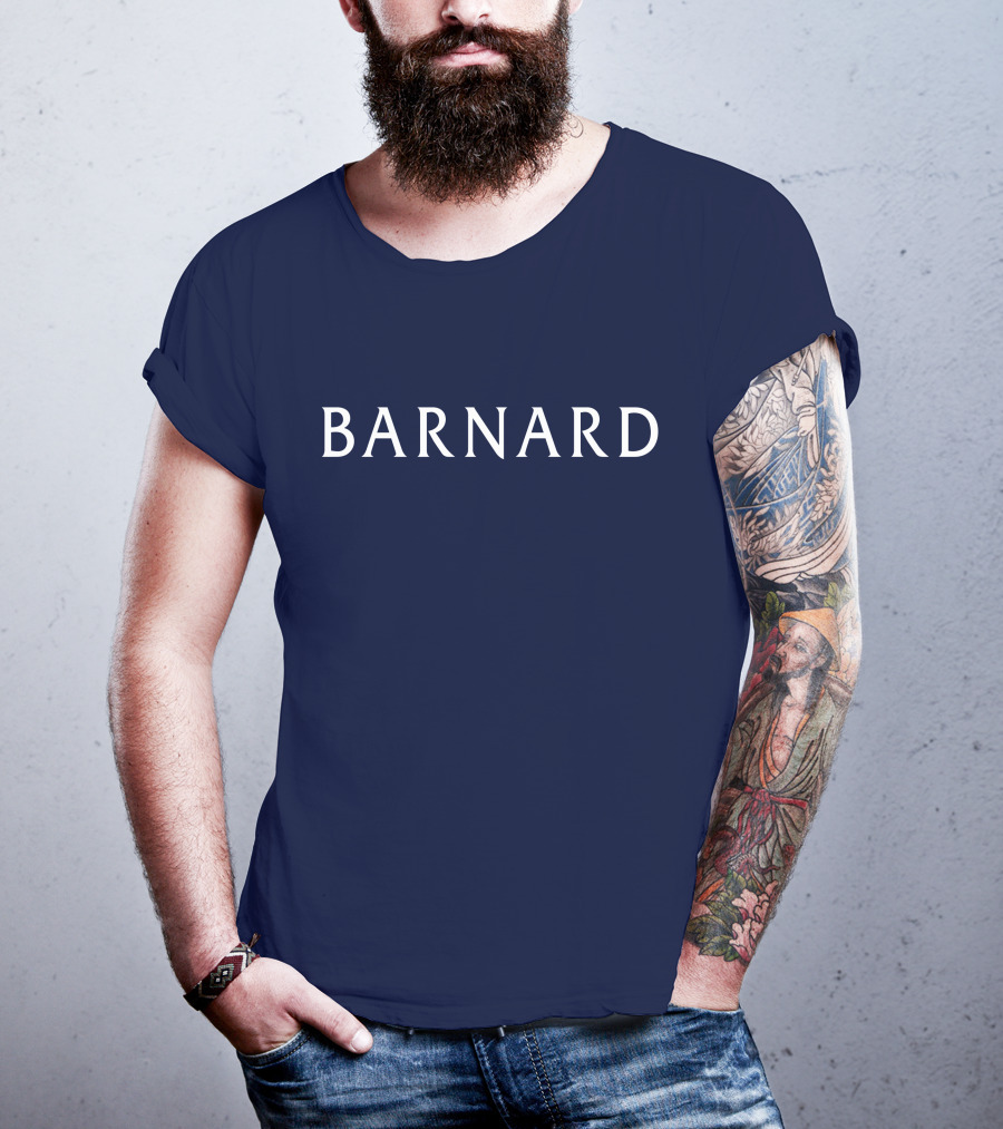 Barnard College Classic Block Text Logo Navy T-Shirt
