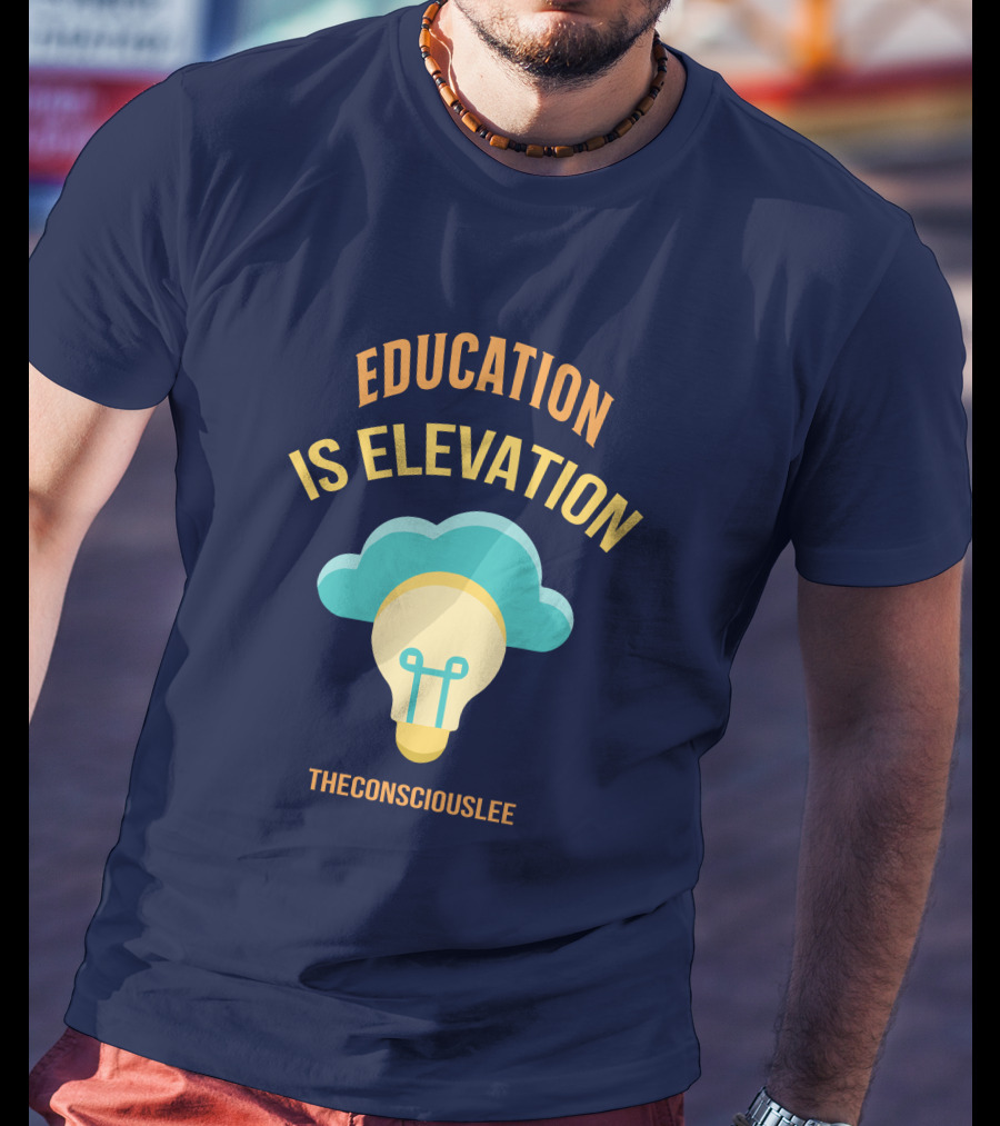 Education Is Elevation The Consciouslee Light Bulb And Cloud T-Shirt